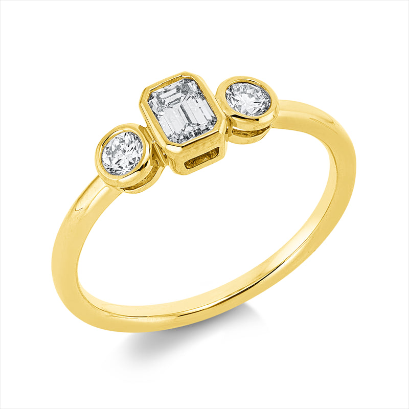 Ring    aus 750/-18 Karat Gelbgold mit 3 Diamanten 0