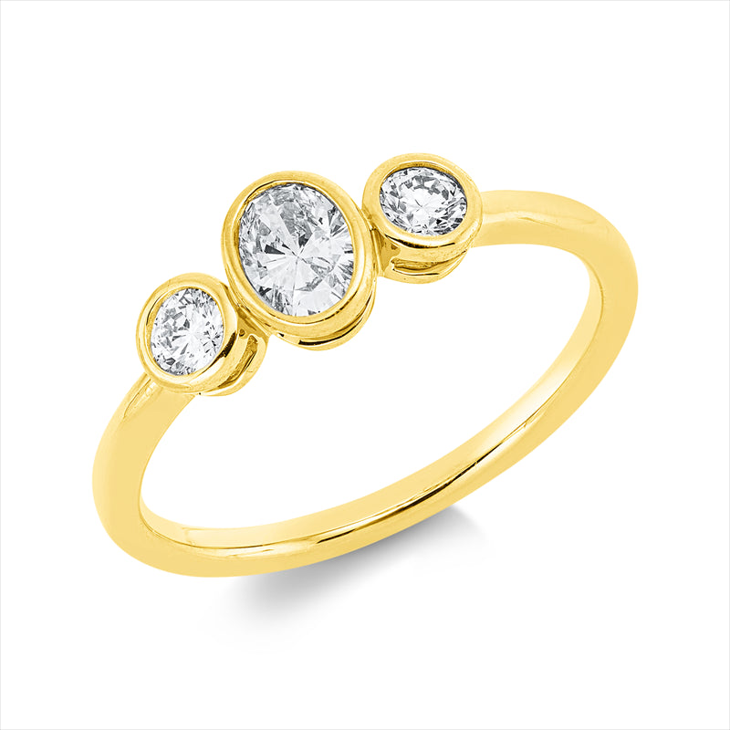 Ring    aus 750/-18 Karat Gelbgold mit 3 Diamanten 0