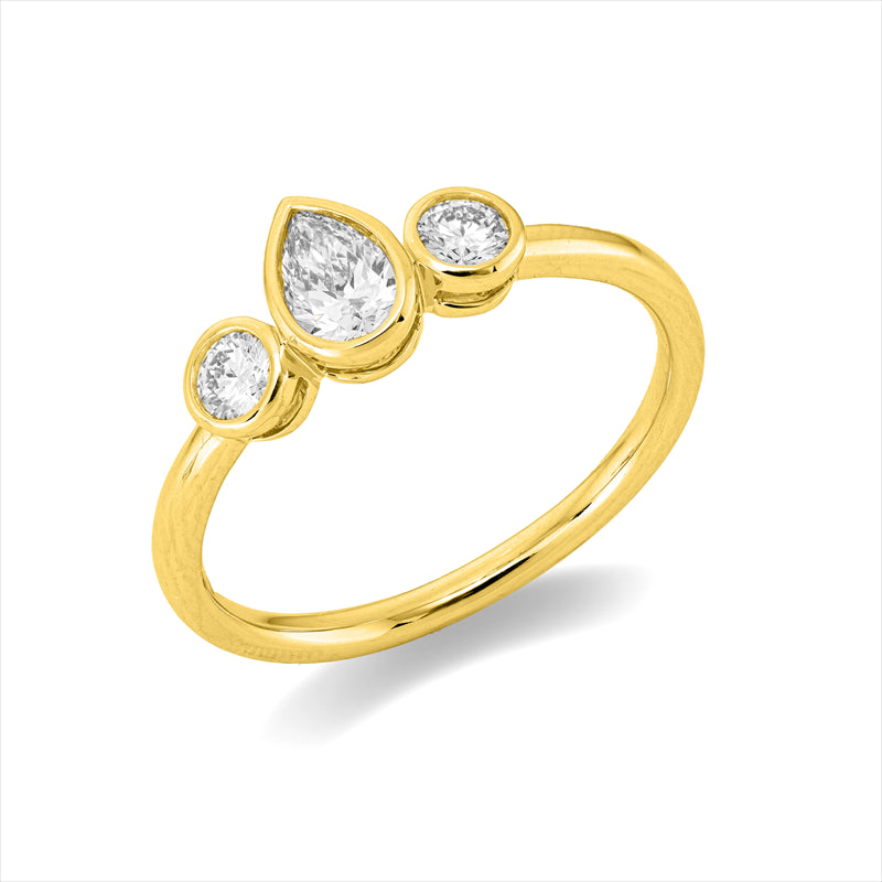 Ring    aus 750/-18 Karat Gelbgold mit 3 Diamanten 0