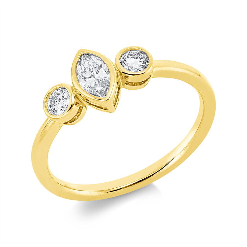 Ring    aus 750/-18 Karat Gelbgold mit 3 Diamanten 0