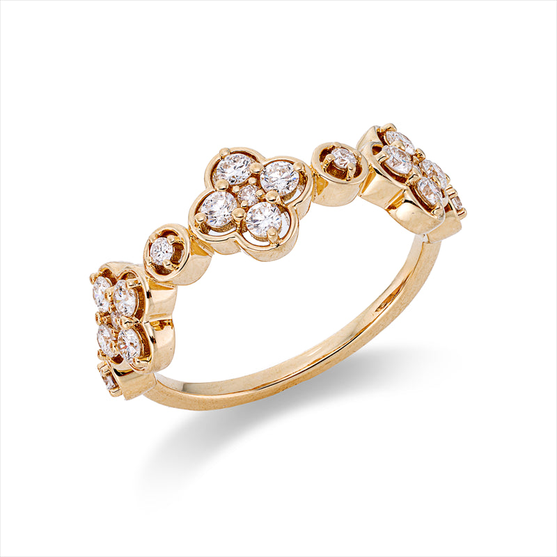 Ring    aus 750/-18 Karat Gelbgold mit 19 Diamanten 0