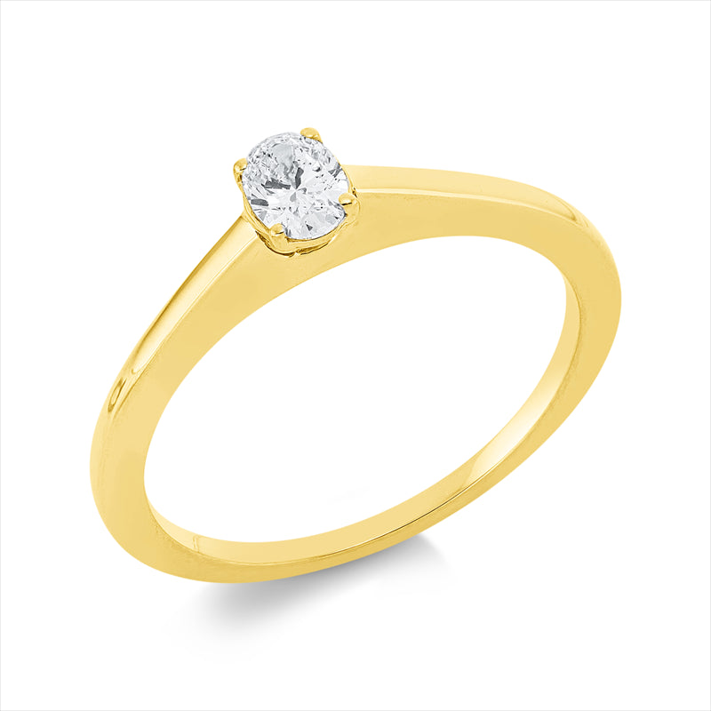 Ring    aus 750/-18 Karat Gelbgold mit 1 Diamant 0