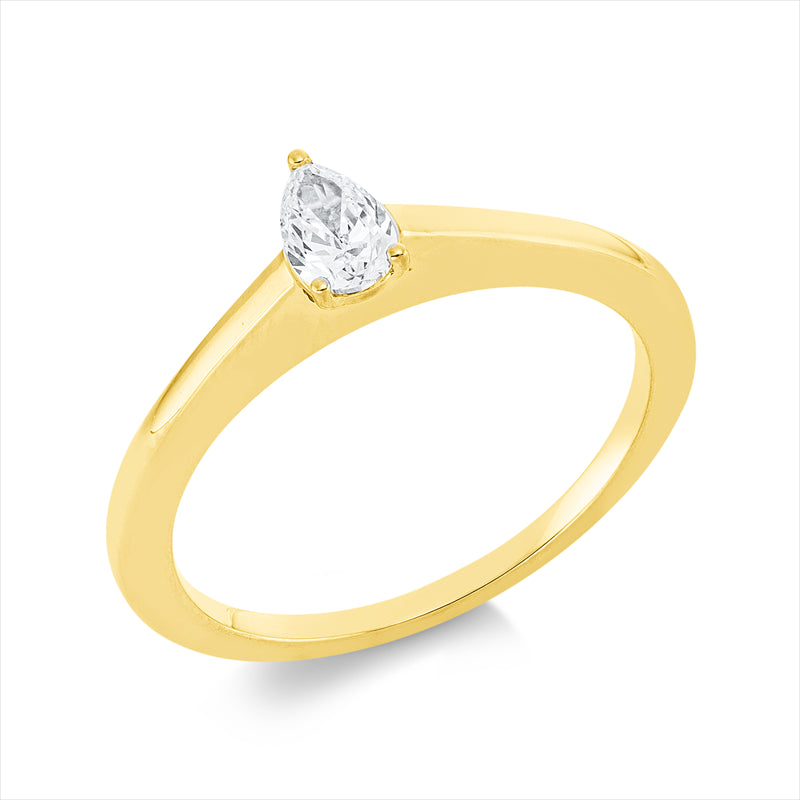 Ring    aus 750/-18 Karat Gelbgold mit 1 Diamant 0