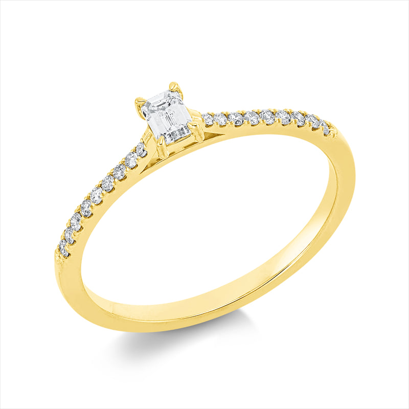 Ring    aus 750/-18 Karat Gelbgold mit 19 Diamanten 0