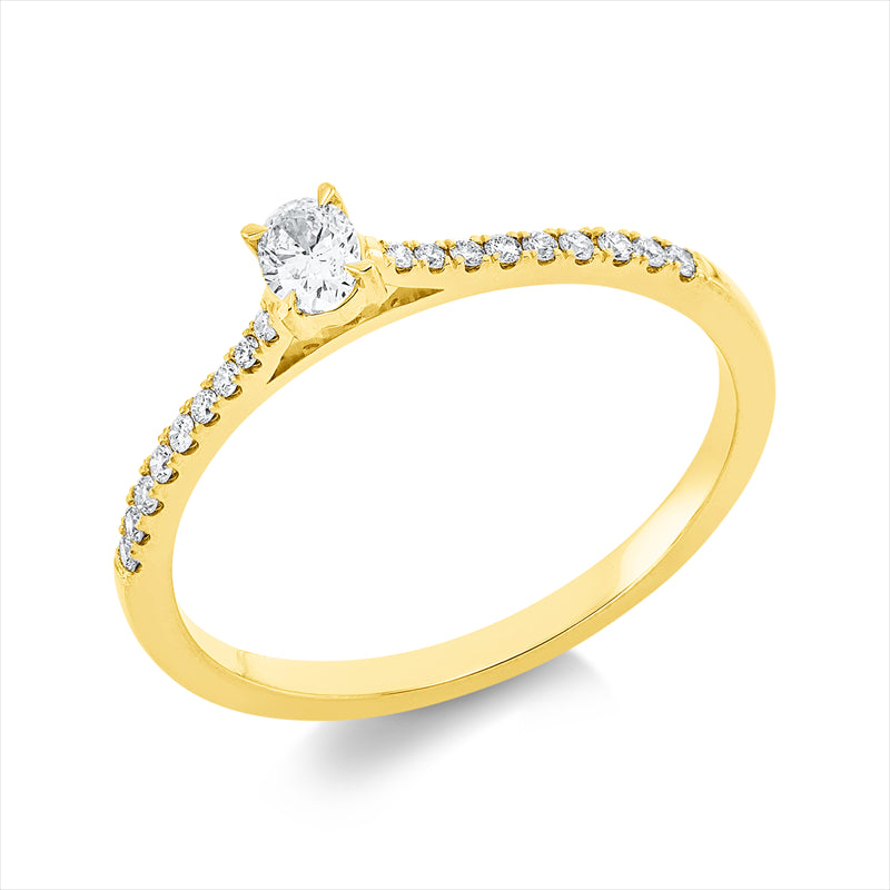 Ring    aus 750/-18 Karat Gelbgold mit 19 Diamanten 0