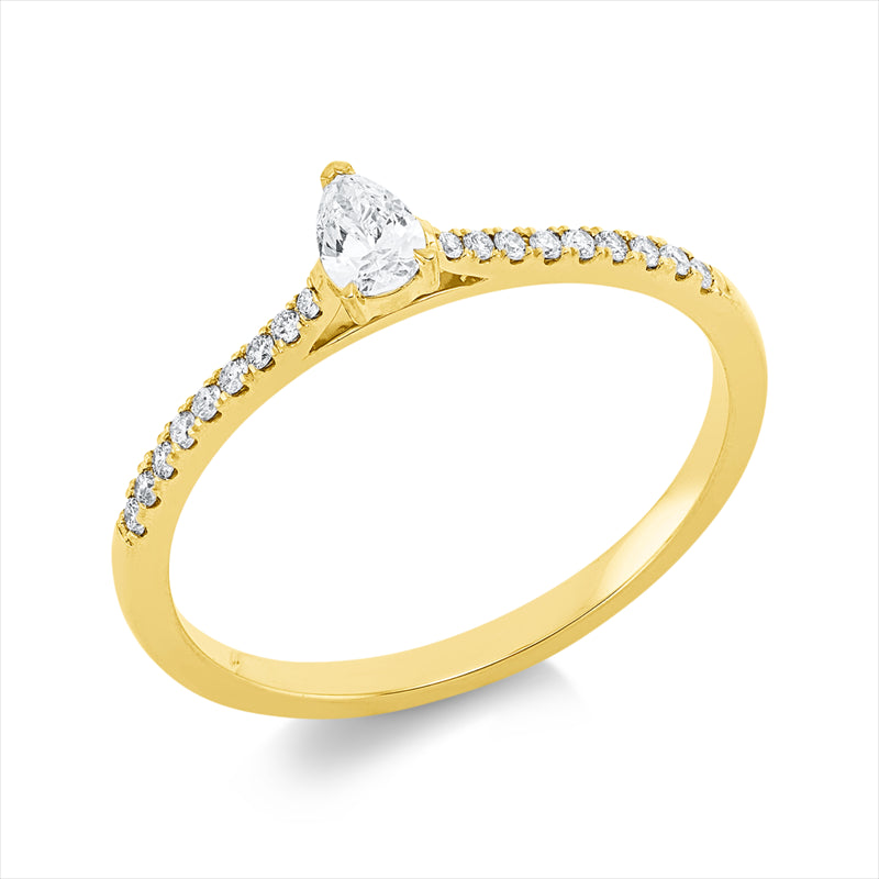 Ring    aus 750/-18 Karat Gelbgold mit 19 Diamanten 0