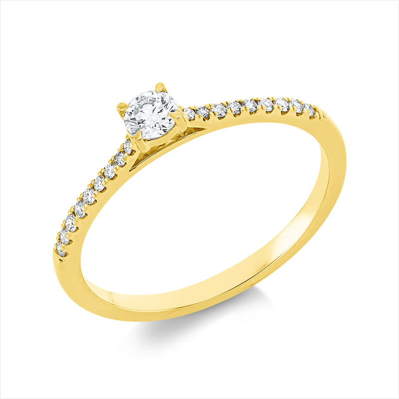 Ring    aus 750/-18 Karat Gelbgold mit 19 Diamanten 0