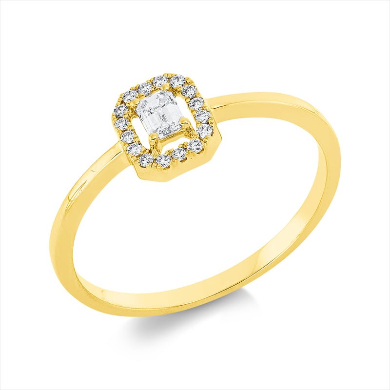 Ring    aus 750/-18 Karat Gelbgold mit 17 Diamanten 0