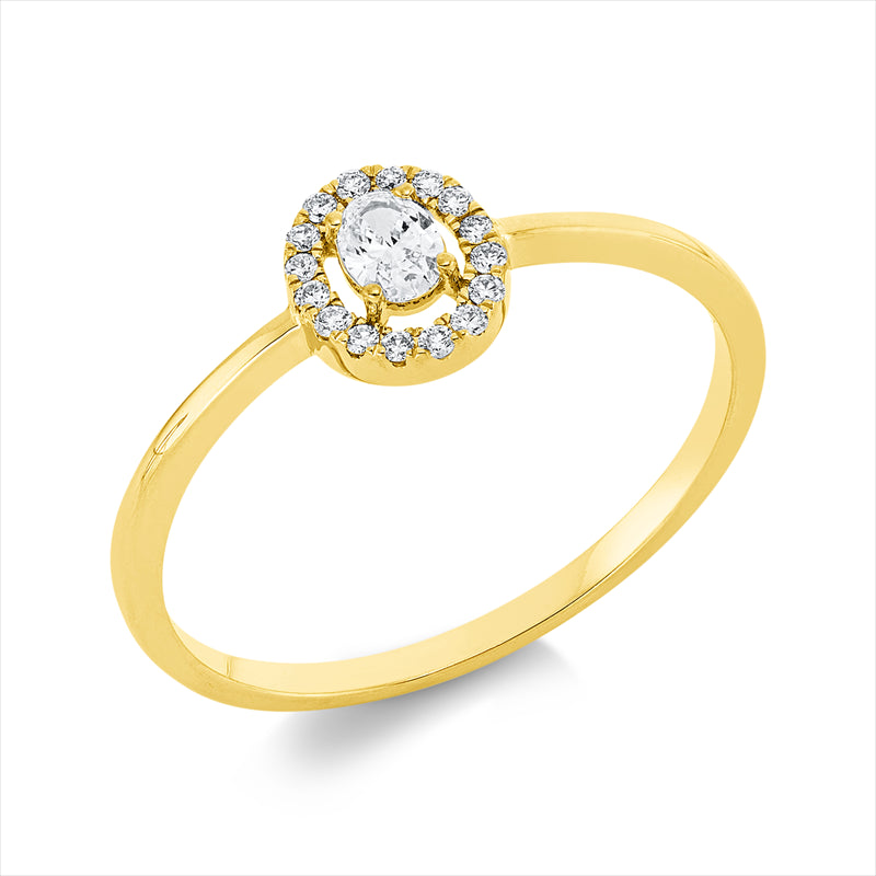 Ring    aus 750/-18 Karat Gelbgold mit 17 Diamanten 0