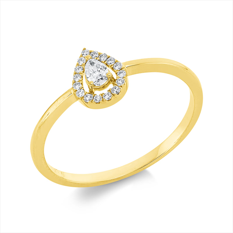 Ring    aus 750/-18 Karat Gelbgold mit 17 Diamanten 0