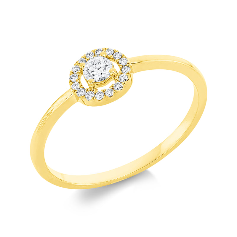 Ring    aus 750/-18 Karat Gelbgold mit 17 Diamanten 0