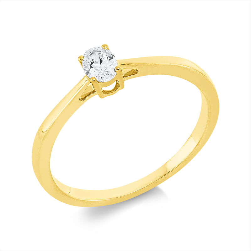 Ring    aus 750/-18 Karat Gelbgold mit 1 Diamant 0