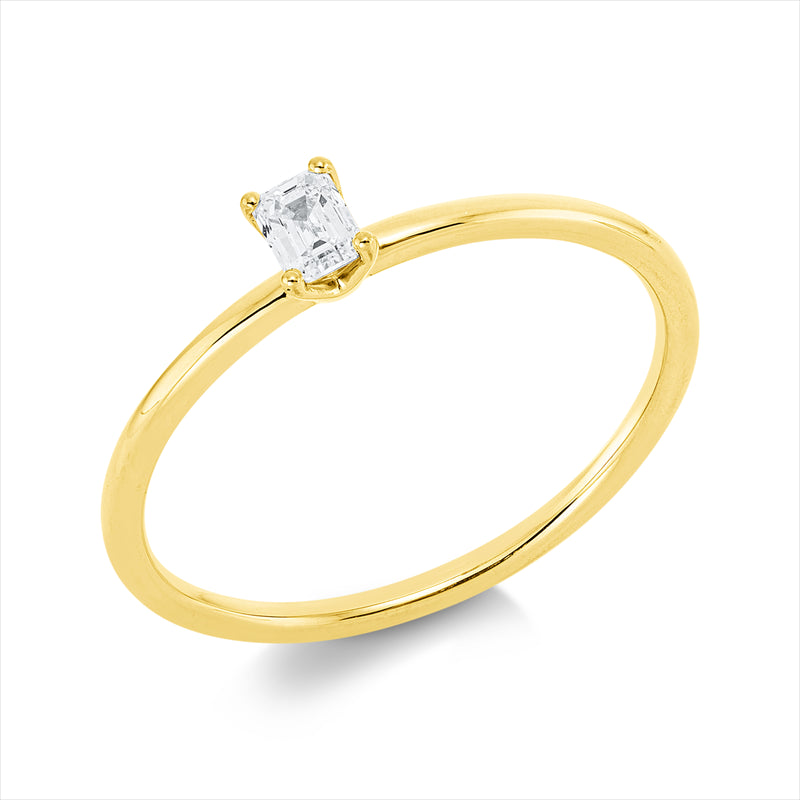 Ring    aus 750/-18 Karat Gelbgold mit 1 Diamant 0