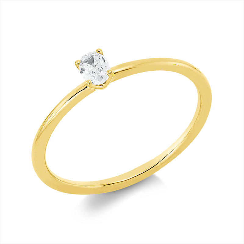 Ring    aus 750/-18 Karat Gelbgold mit 1 Diamant 0