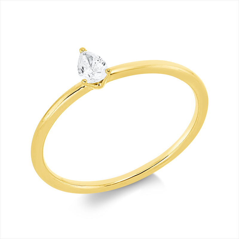Ring    aus 750/-18 Karat Gelbgold mit 1 Diamant 0