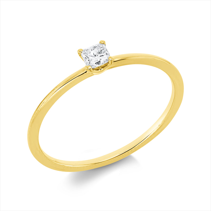 Ring    aus 750/-18 Karat Gelbgold mit 1 Diamant 0