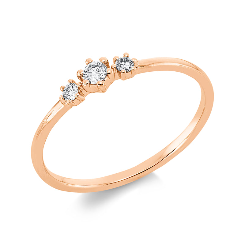 Ring    aus 750/-18 Karat Rotgold mit 3 Diamanten 0