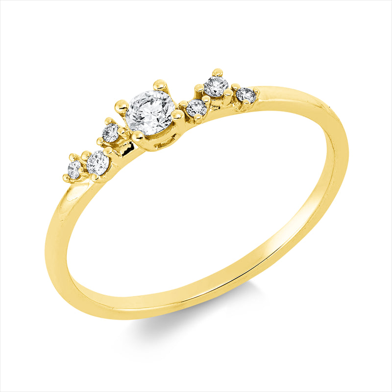 Ring    aus 750/-18 Karat Gelbgold mit 7 Diamanten 0