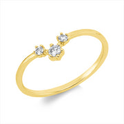 Ring    aus 750/-18 Karat Gelbgold mit 3 Diamanten 0