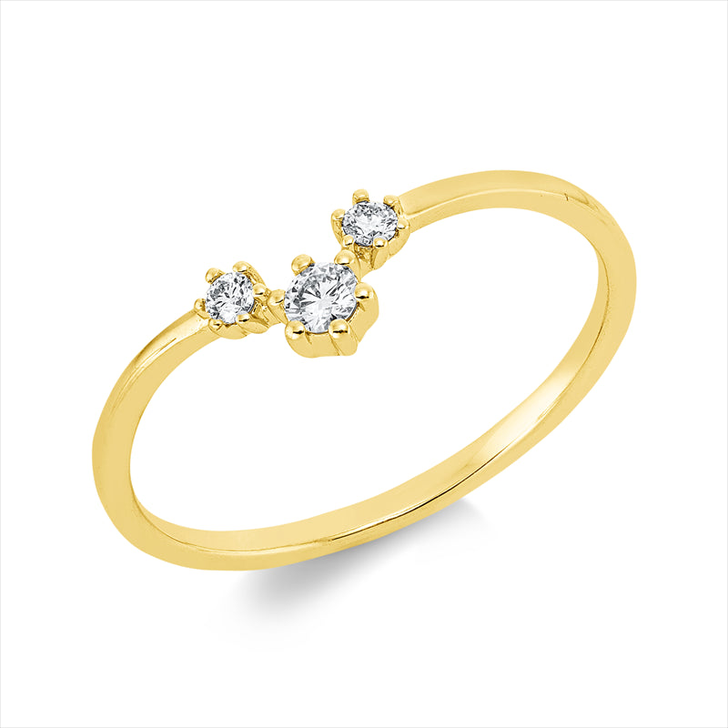 Ring    aus 750/-18 Karat Gelbgold mit 3 Diamanten 0