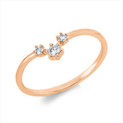 Ring    aus 750/-18 Karat Rotgold mit 3 Diamanten 0