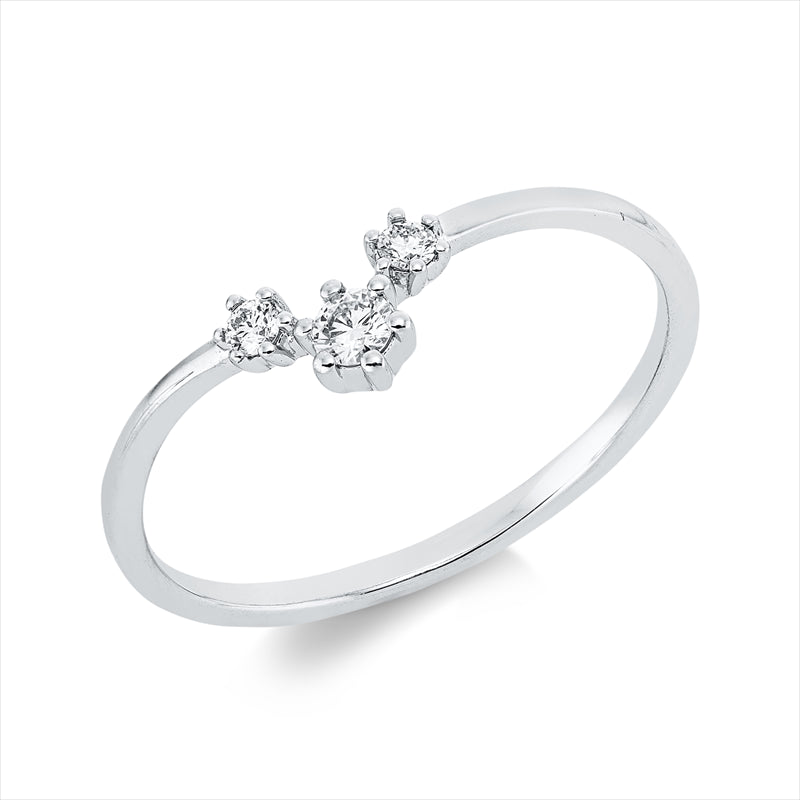 Ring    aus 750/-18 Karat Weißgold mit 3 Diamanten 0