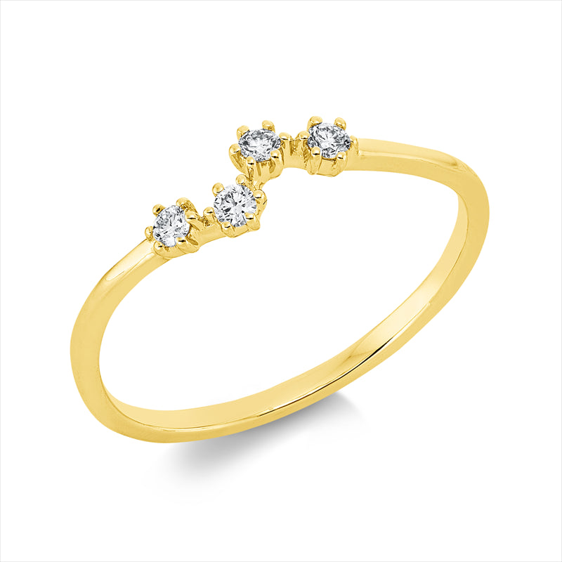 Ring    aus 750/-18 Karat Gelbgold mit 4 Diamanten 0
