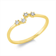 Ring    aus 750/-18 Karat Gelbgold mit 4 Diamanten 0