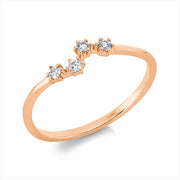 Ring    aus 750/-18 Karat Rotgold mit 4 Diamanten 0
