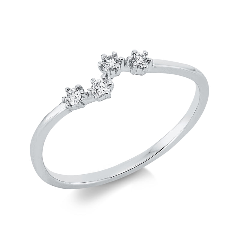 Ring    aus 750/-18 Karat Weißgold mit 4 Diamanten 0