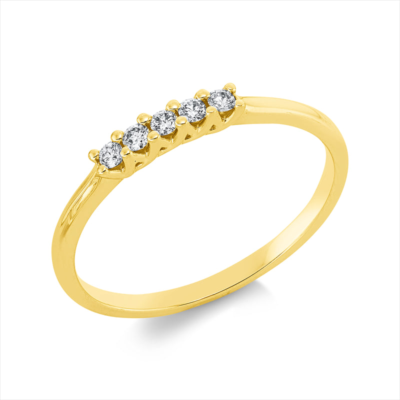 Ring    aus 750/-18 Karat Gelbgold mit 5 Diamanten 0