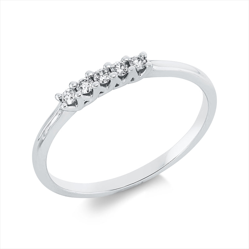 Ring    aus 750/-18 Karat Weißgold mit 5 Diamanten 0