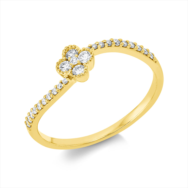 Ring    aus 750/-18 Karat Gelbgold mit 25 Diamanten 0