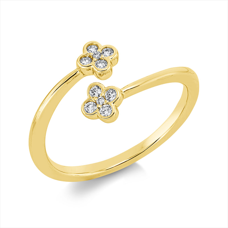 Ring    aus 750/-18 Karat Gelbgold mit 10 Diamanten 0