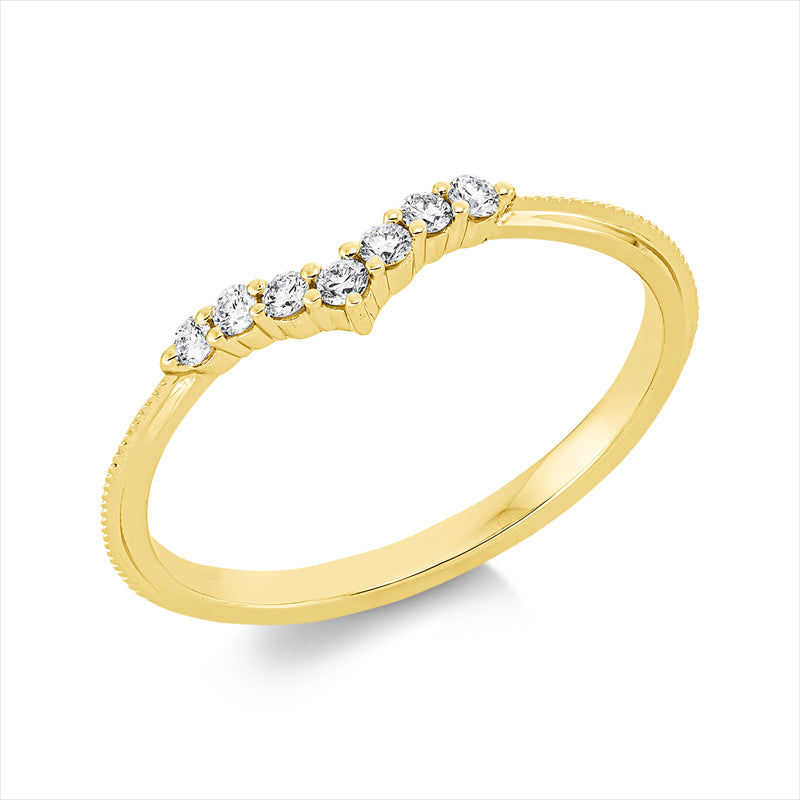 Ring    aus 750/-18 Karat Gelbgold mit 7 Diamanten 0