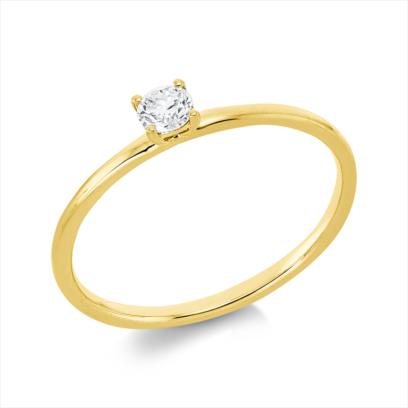 Ring    aus 750/-18 Karat Gelbgold mit 1 Diamant 0
