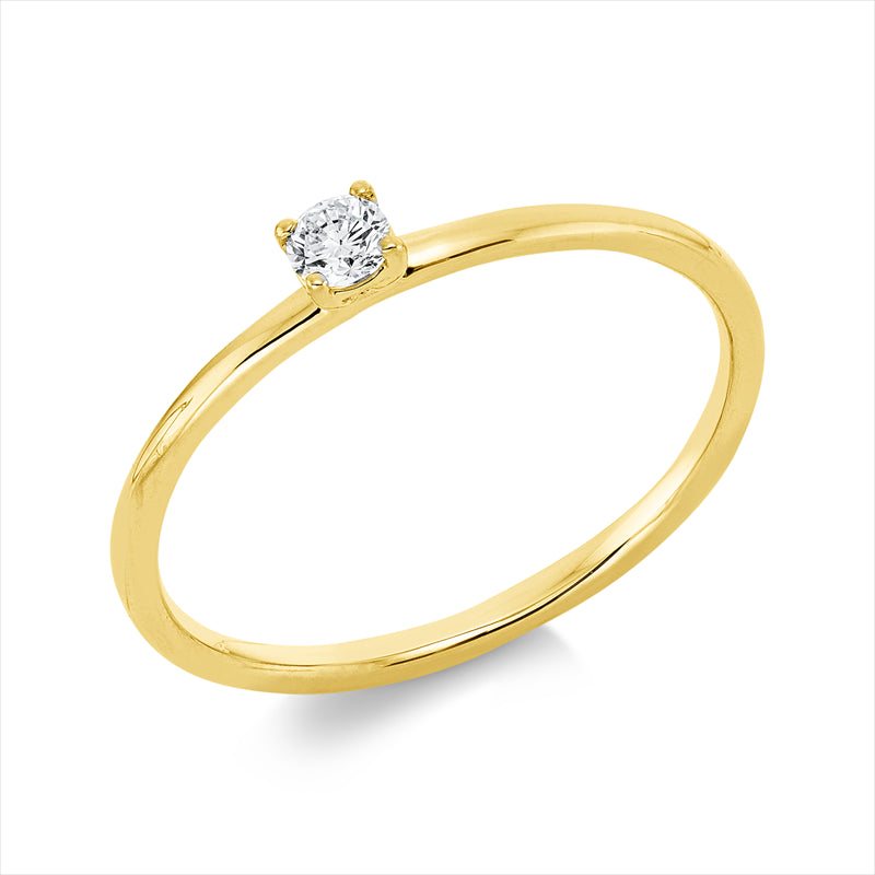 Ring    aus 750/-18 Karat Gelbgold mit 1 Diamant 0