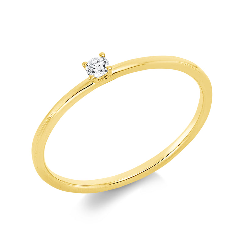 Ring    aus 750/-18 Karat Gelbgold mit 1 Diamant 0