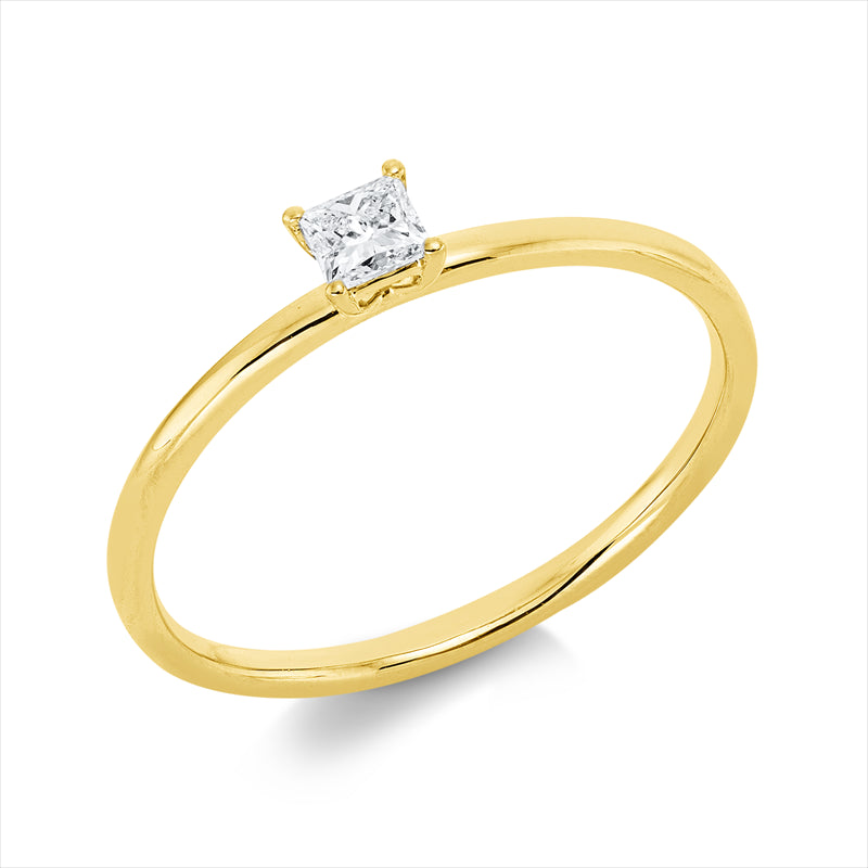 Ring    aus 750/-18 Karat Gelbgold mit 1 Diamant 0