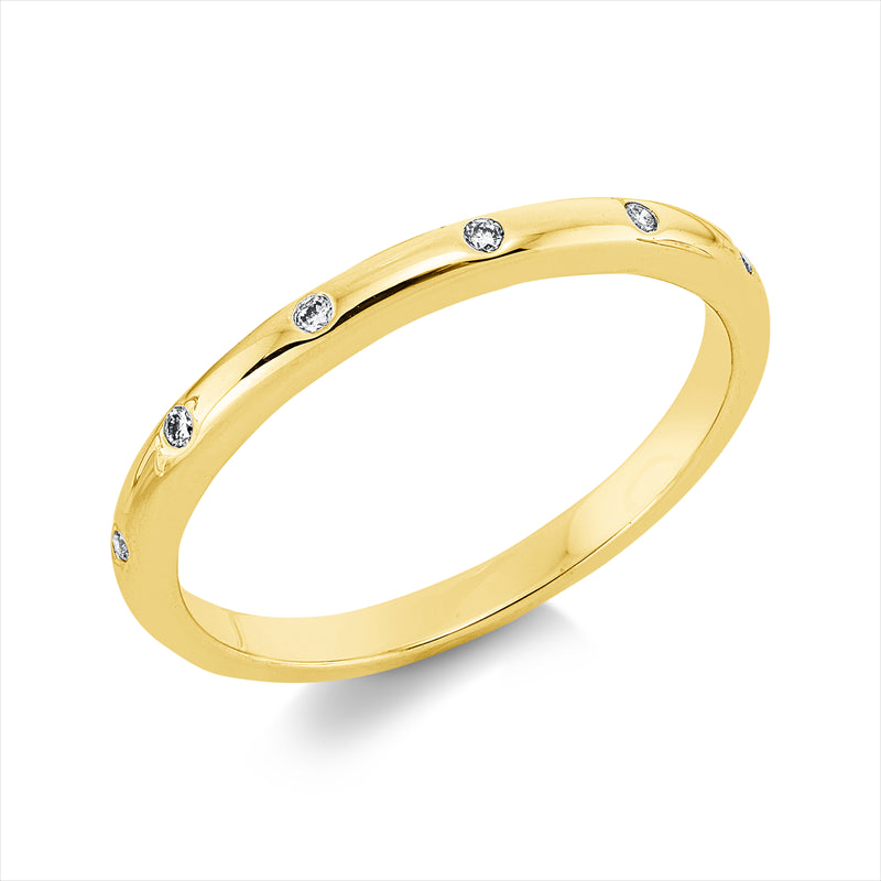 Ring    aus 750/-18 Karat Gelbgold mit 6 Diamanten 0