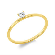 Ring    aus 750/-18 Karat Gelbgold mit 1 Diamant 0
