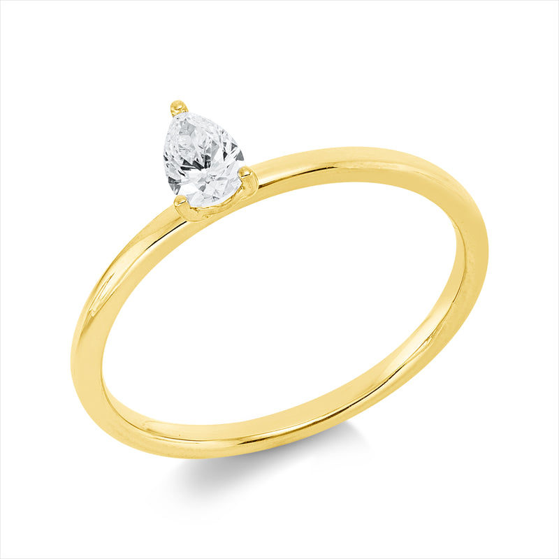 Ring    aus 750/-18 Karat Gelbgold mit 1 Diamant 0