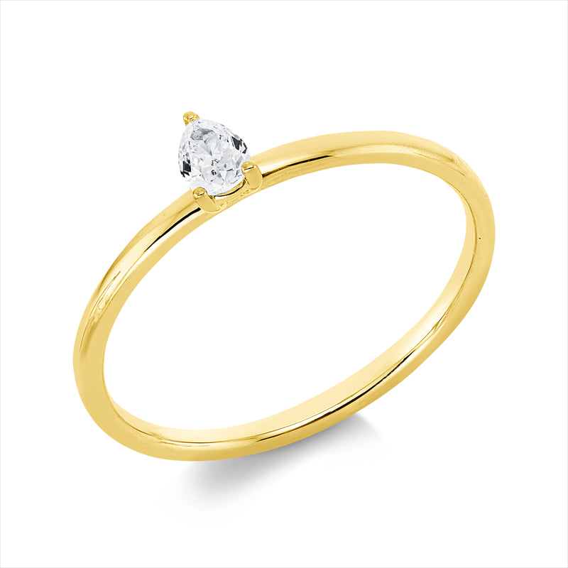 Ring    aus 750/-18 Karat Gelbgold mit 1 Diamant 0