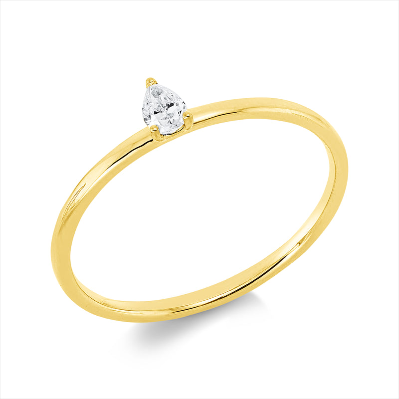 Ring    aus 750/-18 Karat Gelbgold mit 1 Diamant 0