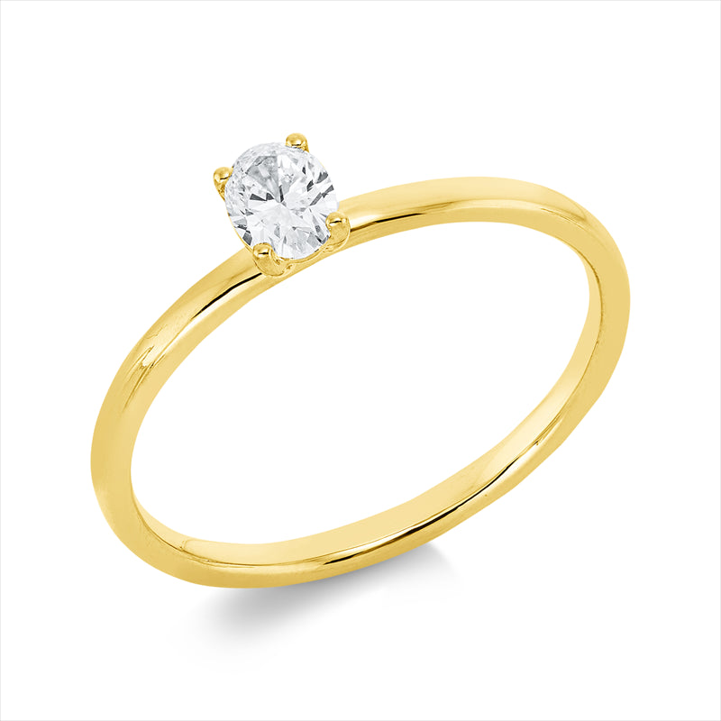 Ring    aus 750/-18 Karat Gelbgold mit 1 Diamant 0
