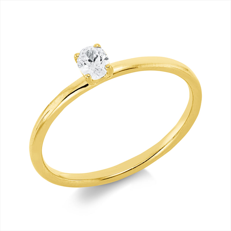 Ring    aus 750/-18 Karat Gelbgold mit 1 Diamant 0