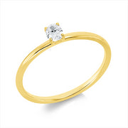 Ring    aus 750/-18 Karat Gelbgold mit 1 Diamant 0