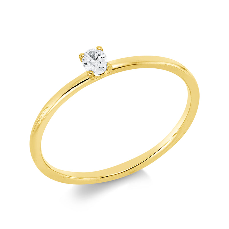 Ring    aus 750/-18 Karat Gelbgold mit 1 Diamant 0
