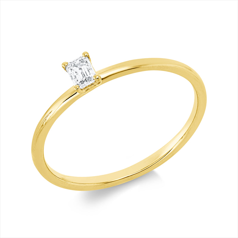 Ring    aus 750/-18 Karat Gelbgold mit 1 Diamant 0