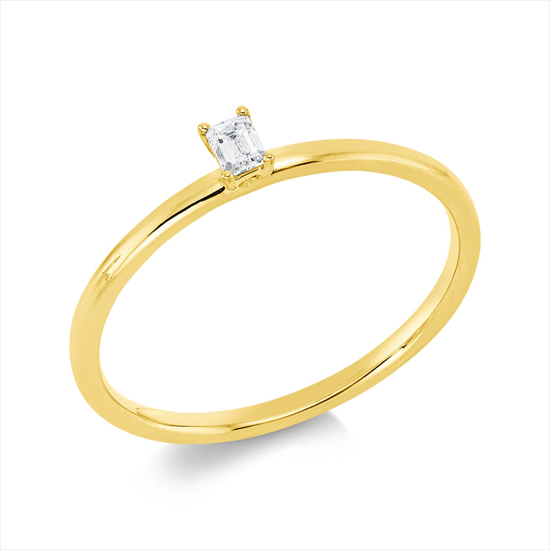 Ring    aus 750/-18 Karat Gelbgold mit 1 Diamant 0